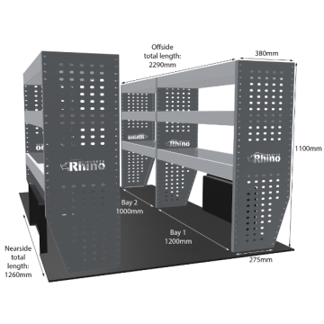 MR4 Bare Express Range til Fiat Scudo- Full konfigurasjon - Hyller