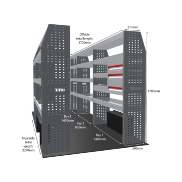MR4 Bare Express Range til L3H3 Man TGE 2017- Full konfigurasjon - Skuffer + Hyller