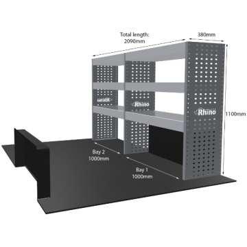 MR4 Bare Express Range til Volkswagen T7 Transporter L1H1- To deler - Hyller