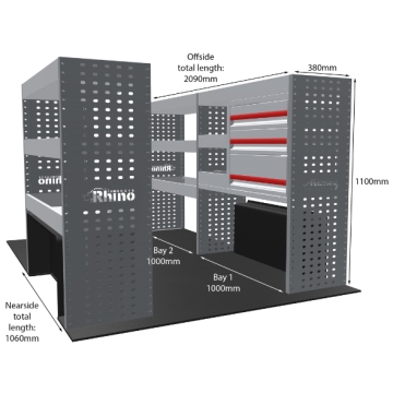 MR4 Bare Express Range til Volkswagen T7 Transporter L1H1- Full konfigurasjon - Skuffer + Hyller