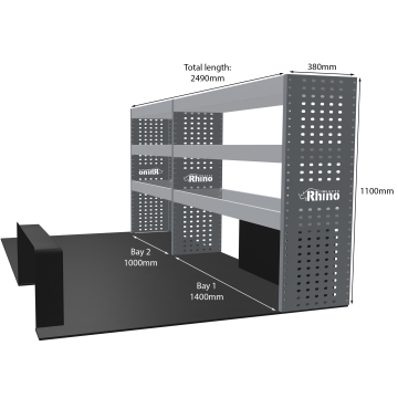 MR4 Bare Express Range til Volkswagen T7 Transporter L2H1- To deler - Hyller