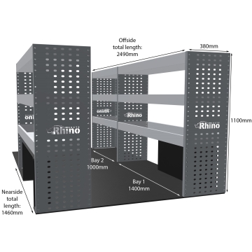 MR4 Bare Express Range til Volkswagen T7 Transporter L2H1- Full konfigurasjon - Hyller