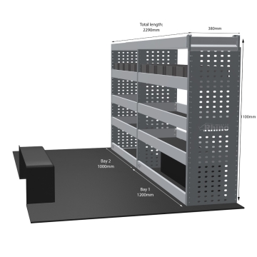 MR4 Bare Express Range til Maxus eDeliver 5 - To deler - Forhjulsdrift - Topp Hylle - Gummimatter