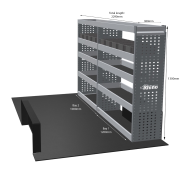 MR4 Bare Express Range til Ford Transit Custom L2H2- To deler - Topp Hylle - Gummimatter