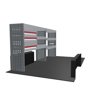 MR4 Bare Express Range til L2H1 Volkswagen T6 Transporter 2015-2023 - To deler - Skuffer + Hyller