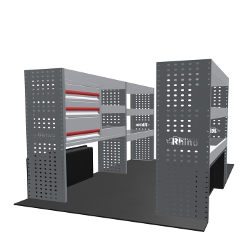 MR4 Bare Express Range til L2H1 Volkswagen T6 Transporter 2015-2023 - Full konfigurasjon - Skuffer + Hyller