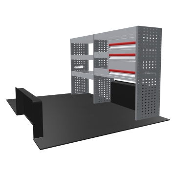 MR4 Bare Express Range til L2H1 Ford Transit Custom 2013-2023 - To deler - Skuffer + Hyller