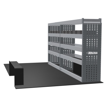 MR4 Bare Express Range til Renault Trafic L2H1- To deler - Topp Hylle - Gummimatter