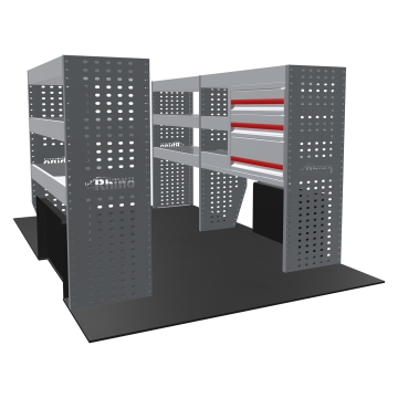 MR4 Bare Express Range til L1H1 Volkswagen T6 Transporter 2015-2023 - Full konfigurasjon - Skuffer + Hyller