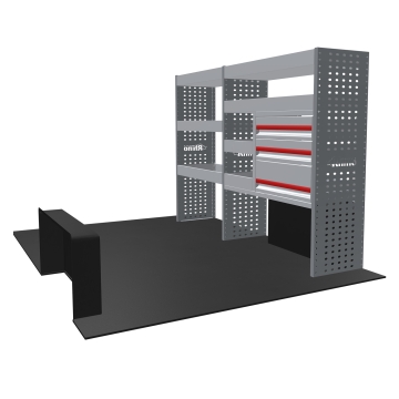 MR4 Bare Express Range til L1H1 Renault Master 2010-2024 - Forhjulsdrift - To deler - Skuffer + Hyller