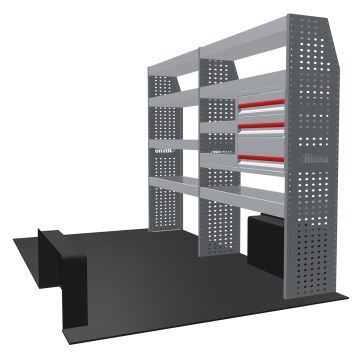 MR4 Bare Express Range til L2H3 Renault Master 2010-2024 - Forhjulsdrift - To deler - Skuffer + Hyller