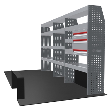 MR4 Bare Express Range til L3H3 Renault Master 2010-2024 - Forhjulsdrift - Tre deler - Skuffer + Hyller