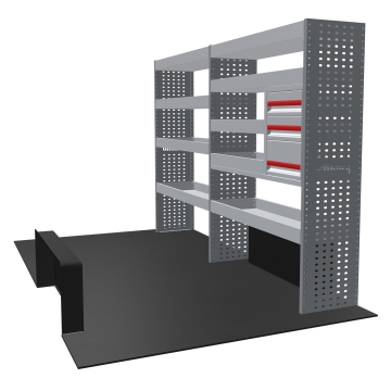 MR4 Bare Express Range til L2H2 Ford Transit 2014 - Forhjulsdrift - To deler - Skuffer + Hyller