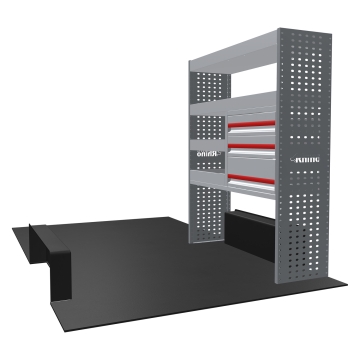 MR4 Bare Express Range til L2H2 Ford Transit 2014 - Bakhjulsdrift - En del - Skuffer + Hyller