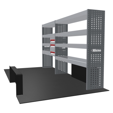 MR4 Bare Express Range til L3H2 Ford Transit 2014 - Bakhjulsdrift - To deler - Skuffer + Hyller