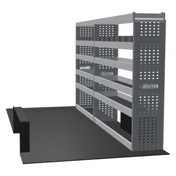 MR4 Bare Express Range til Ford Transit L3H2 Bakhjulsdrift - To deler - Topp Hylle - Gummimatter