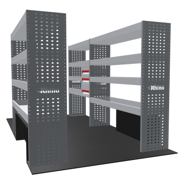 MR4 Bare Express Range til L3H2 Ford Transit 2014 - Bakhjulsdrift - Full konfigurasjon - Skuffer + Hyller