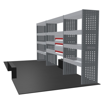 MR4 Bare Express Range til L4H3 - Bakhjulsdrift - Ford Transit 2014 - Tre deler - Skuffer + Hyller