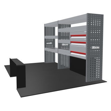 MR4 Bare Express Range til L1H1 Mercedes Sprinter 2018- Forhjulsdrift - To deler - Skuffer + Hyller