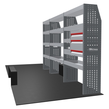 MR4 Bare Express Range til L4H2 - Bakhjulsdrift - Mercedes Sprinter 2018- Tre deler - Skuffer + Hyller