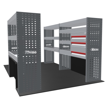 MR4 Bare Express Range til L2H1 Fiat Ducato 2006- Full konfigurasjon - Skuffer + Hyller