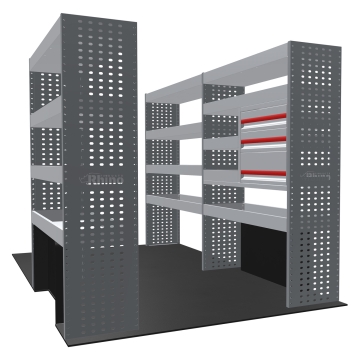 MR4 Bare Express Range til L2H2 Fiat Ducato 2006- Full konfigurasjon - Skuffer + Hyller