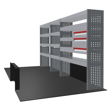MR4 Bare Express Range til L4H2 Fiat Ducato 2006- Tre deler - Skuffer + Hyller