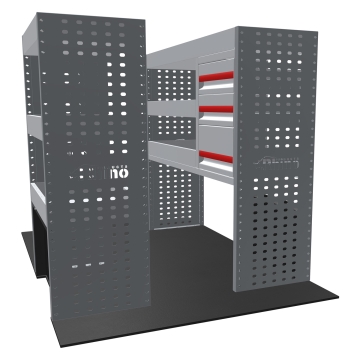 MR4 Bare Express Range til L1H1 Nissan Townstar 2022 - Full konfigurasjon - Skuffer + Hyller