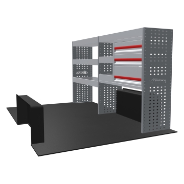 MR4 Bare Express Range til L1H1 Ford Transit Custom 2023 - To deler - Skuffer + Hyller