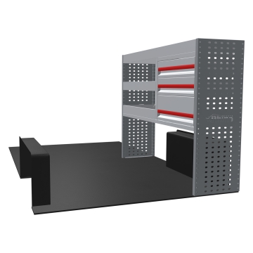 MR4 Bare Express Range til L2H1 Ford Transit Custom 2023 - En del - Skuffer + Hyller