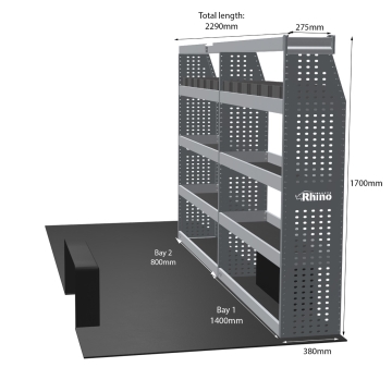 MR4 Bare Express Range til Man TGE- To deler - Topp Hylle - Gummimatter