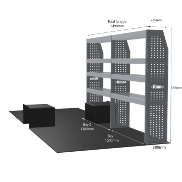 MR4 Bare Express Range til L2H2 Renault Master 2024 - Forhjulsdrift - To deler - Hyller