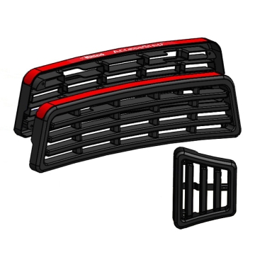 Fotsteg i plast, utbytessats (Tredelat svart fotsteg)