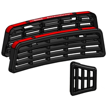 Fotsteg i plast, utbytessats (Tredelat svart fotsteg med backsensorhål)